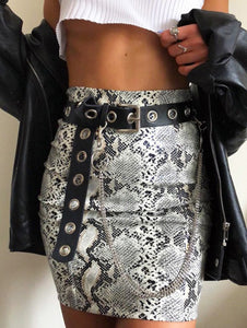 Snake Skin Print Pencil Autumn Skirts Womens Sexy